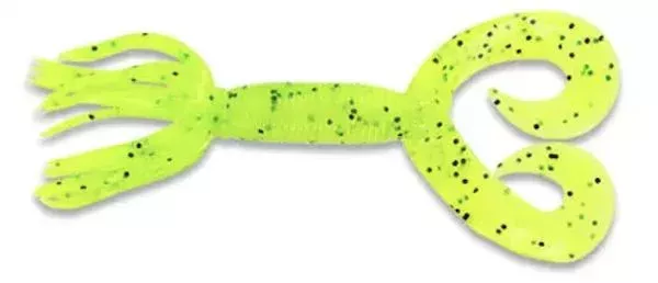 4″ DOUBLE TL HULA GRUB CHT/BLK FLK