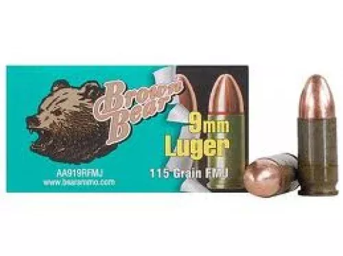 Bear Ammunition Brown Bear 9mm Full Metal Jacket
