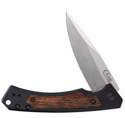 case-xx-marilla-framelock-folding-knife-black-with-walnut-inlay Case XX Marilla Framelock Folding Knife Black with Walnut Inlay