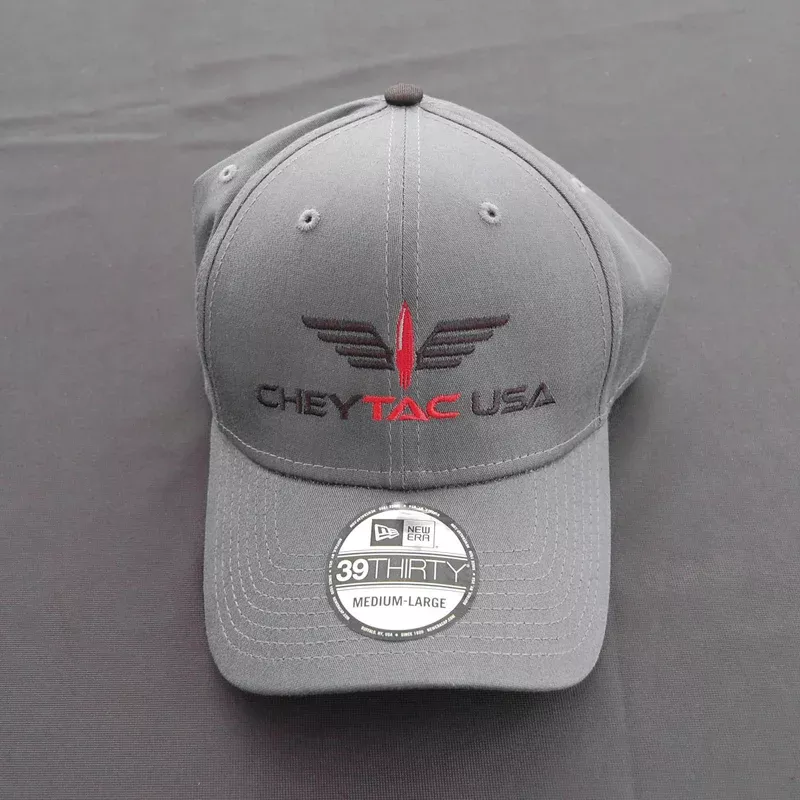 cheytac-stretch-fit-hat-grey-black-red-logo CheyTac Stretch Fit Hat | Grey | Black/Red Logo