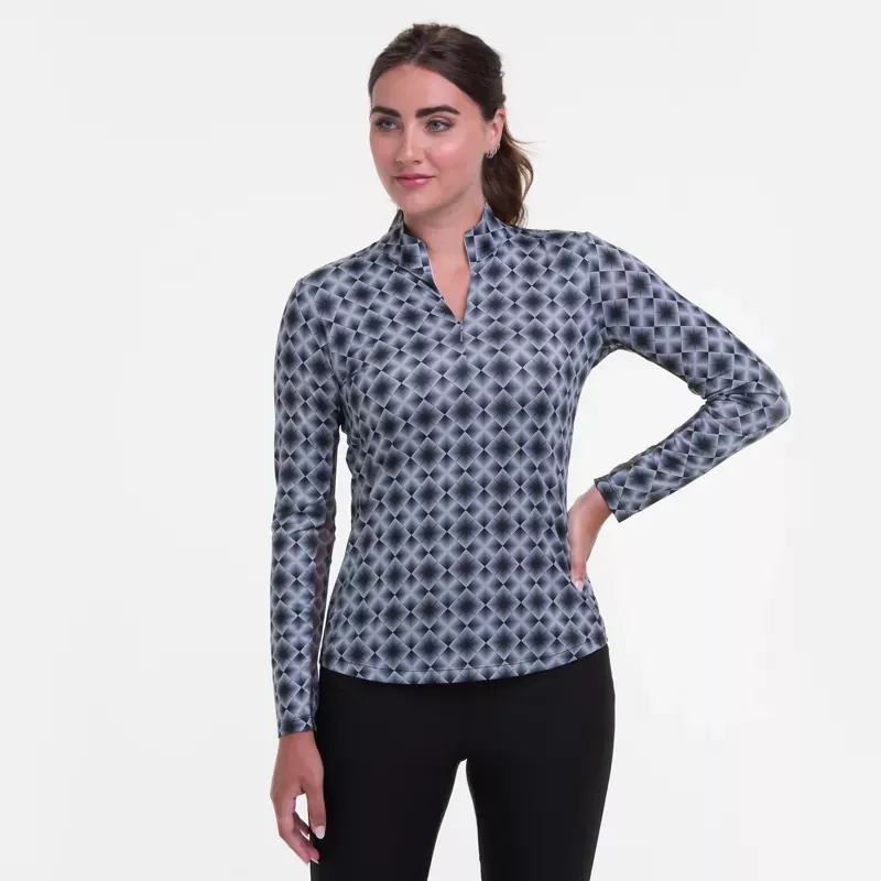 ep-ny-long-sleeve-argyle-optical-zipper-mock EP NY Long Sleeve Argyle Optical Zipper Mock