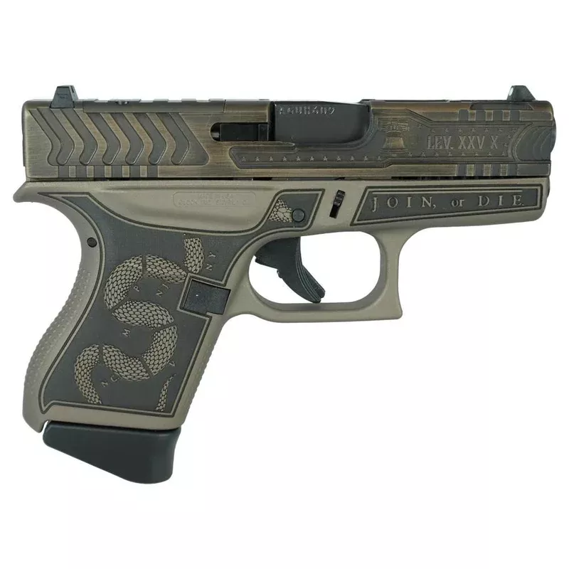 glock-g43-gen4-9mm-colonial-brown-engraved-grip-pistol Glock G43 Gen4 9mm Colonial Brown Engraved Grip Pistol