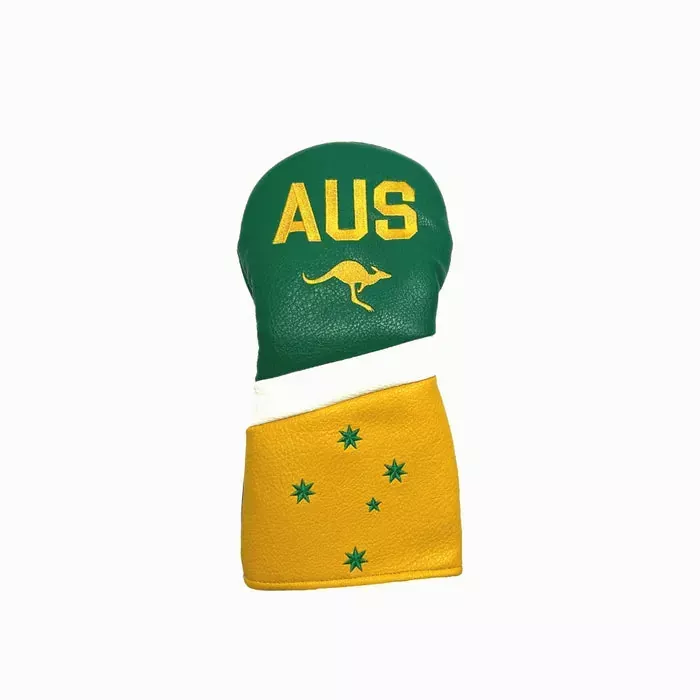 golfcraft-australia-driver-headcover-green-gold GolfCraft Australia Driver Headcover – Green/Gold