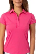 golftini-short-sleeve-ruffle-tech-polo-hot-pink Golftini Short Sleeve Ruffle Tech Polo HOT PINK