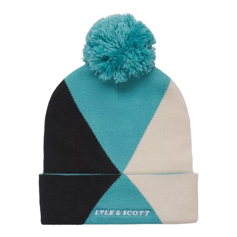 lyle-scott-argyle-golf-bobble-beanie-he1903g Lyle & Scott Argyle Golf Bobble Beanie HE1903G