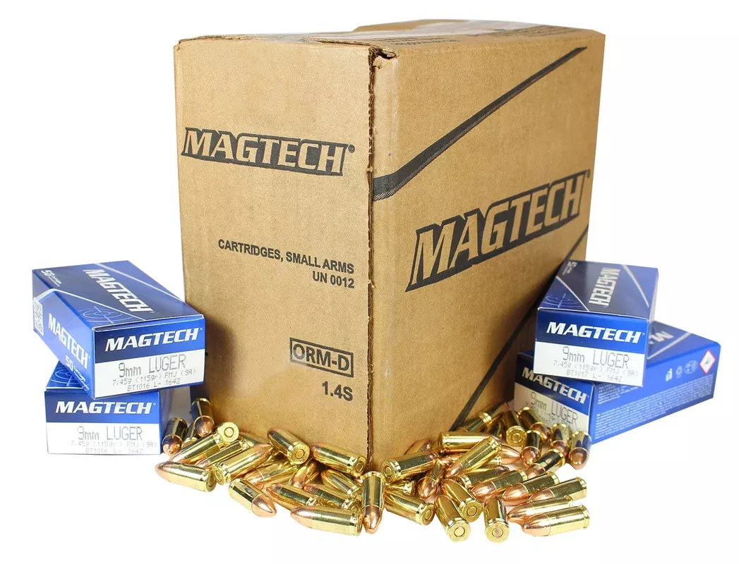 Magtech Ammo, 9mm 124 Grain FMJ, 1000 Rounds