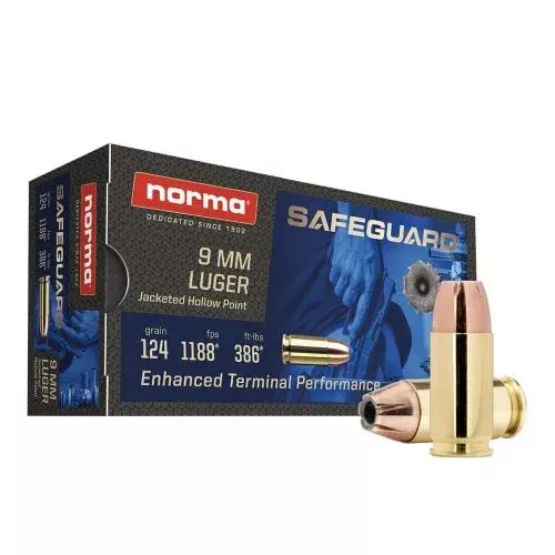 norma-safeguard-9mm-jacketed-hollow-point Norma Safeguard 9mm Jacketed Hollow Point