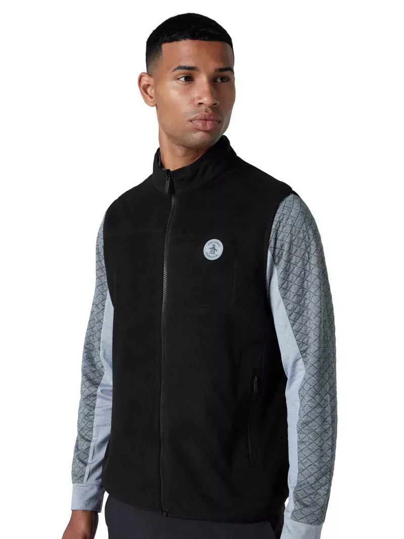 original-penguin-lightweight-mixed-media-reversible-vest Original Penguin Lightweight Mixed Media Reversible Vest