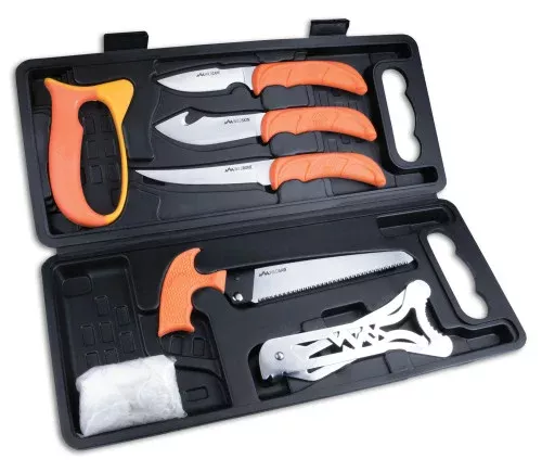 outdoor-edge-wp2-wild-pak-8-piece-game-processing-set-orange-handle Outdoor Edge WP2 Wild Pak 8-Piece Game Processing Set Orange Handle