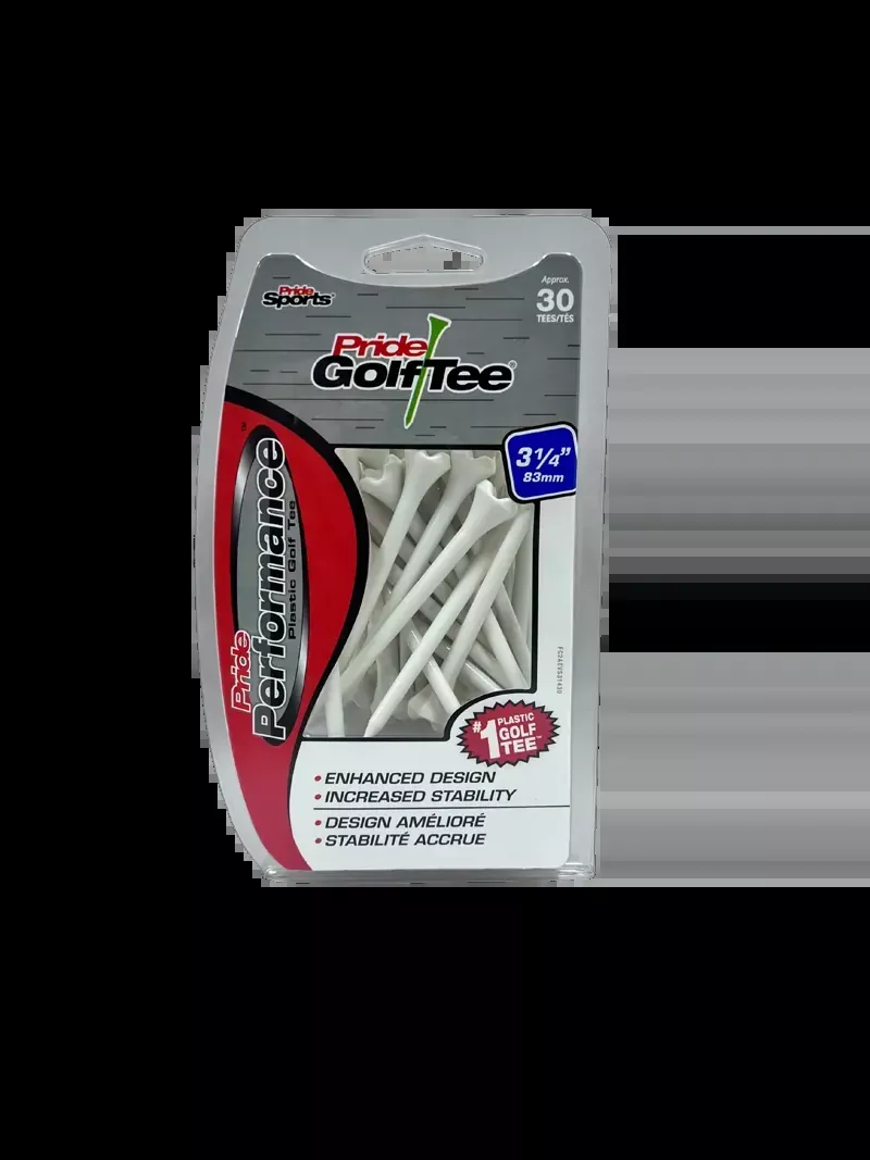 Pride Professional Tee System 3 1/4″ Plastic Tees White – 30pk