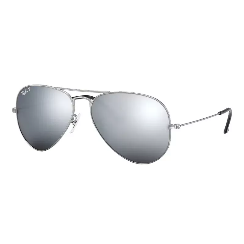 Ray-Ban Aviator Mirror – Matte Silver/Mirror Grey