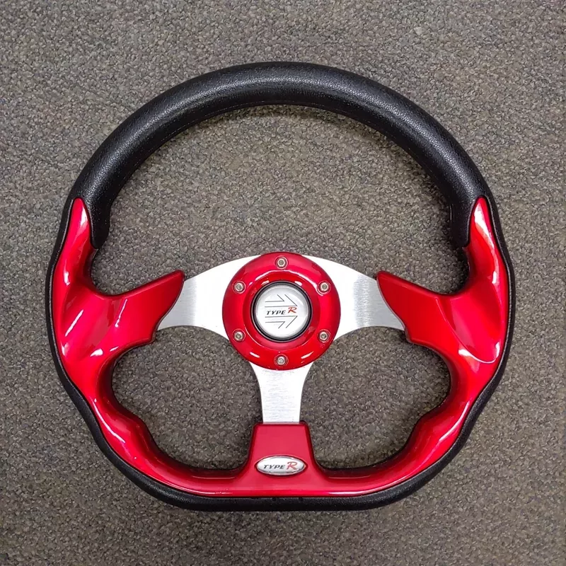 red-custom-racer-golf-cart-steering-wheel Red Custom Racer Golf Cart Steering Wheel