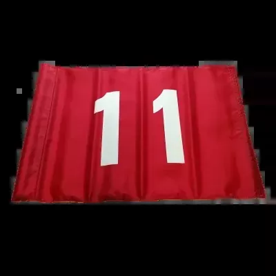 Red Flag White Number 11 (18.5” by 13.5”)