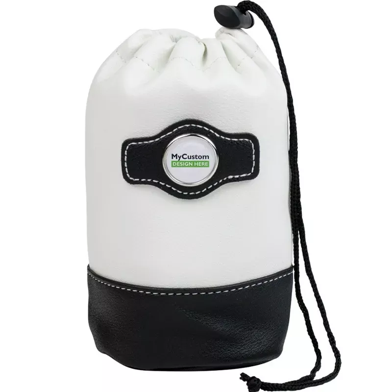synthetic-leather-drawstring-pouch-white Synthetic leather drawstring pouch – White